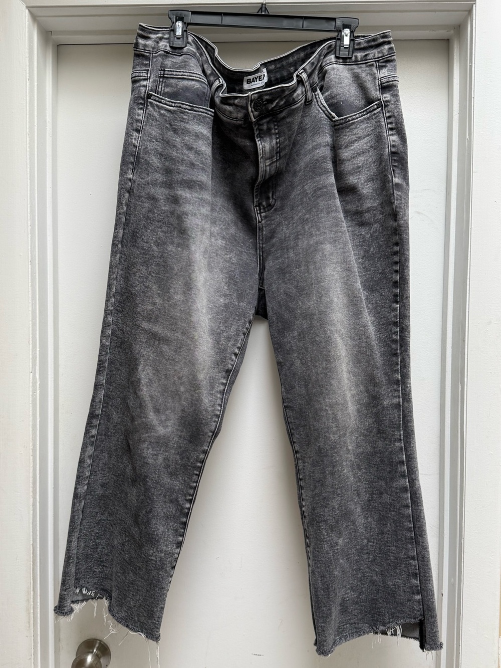 Bayeas High-Rise Grey Washed Straight-Leg Women’s Jeans